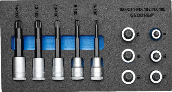 GEDORE 1500 CT1-INX 19 LK Satz Schraubendrehereinsätze 1/2 in Check-Tool-Modul"