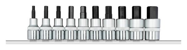 GEDORE R62558110 Schraubendrehereinsätze 1/2 +Leiste 10-teilig