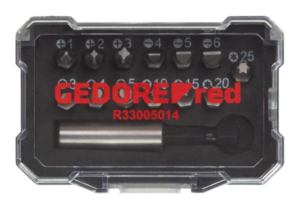 GEDORE R33005014 Bit-Box 1/4 PH+SL+TX+6-kant+Bithalter 14-teilig