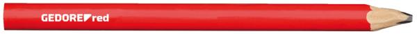 GEDORE R90950012 Handwerker-Bleistift 75mm oval rot 12 Stück