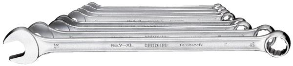 GEDORE 7 XL-080 Ring-Maulschlüssel-Satz, extra lang, 8-teilig 8-19 mm