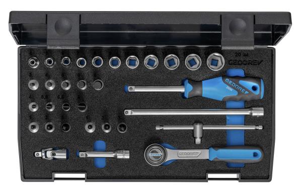 GEDORE 20 IMU-3 Steckschlüssel-Satz 1/4 32-teilig 6-kant IN-IS-PH-PZ"