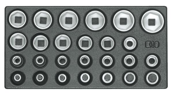 GEDORE 1500 ES-19 Satz Steckschlüsseleinsätze 1/2, 6-kant, in 1/3 ES-Modul"